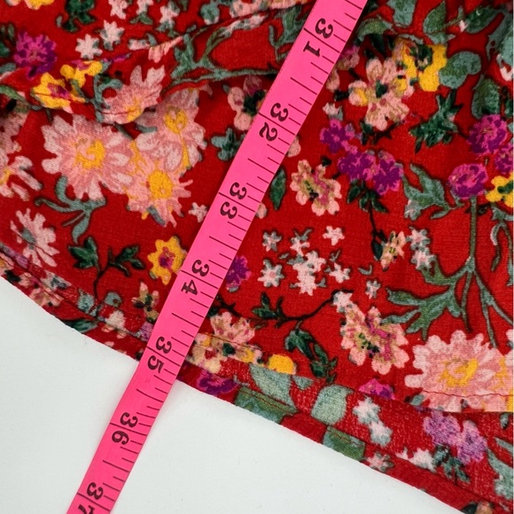 By Anthropologie Robin Tiered Mini Dress red floral sz M - Picture 7 of 7